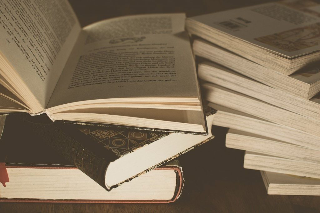 open books on a table