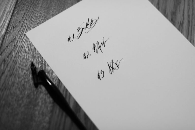 three signatures on a paper - signature fragrances